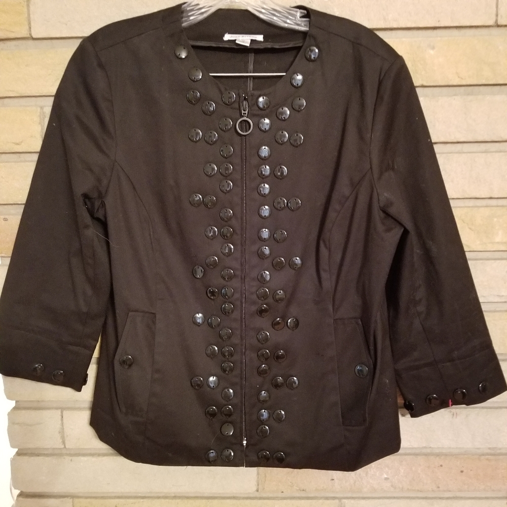 Joan Rivers Black Beaded Blazer Size 12